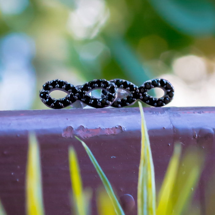 Cercei argint 925 rodiat cu simbolul infinit si zirconii negre- Infinite You ETU0019 [2]